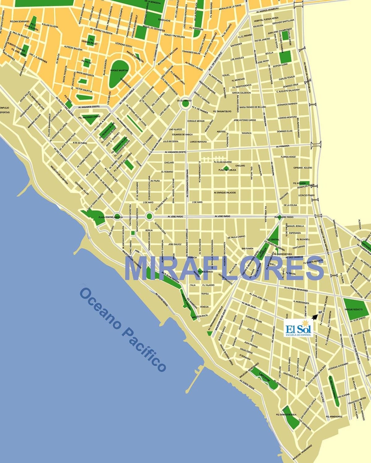 kart av miraflores Lima peru