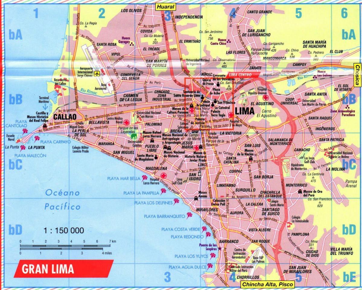 Kart over Lima-hop on hop off buss